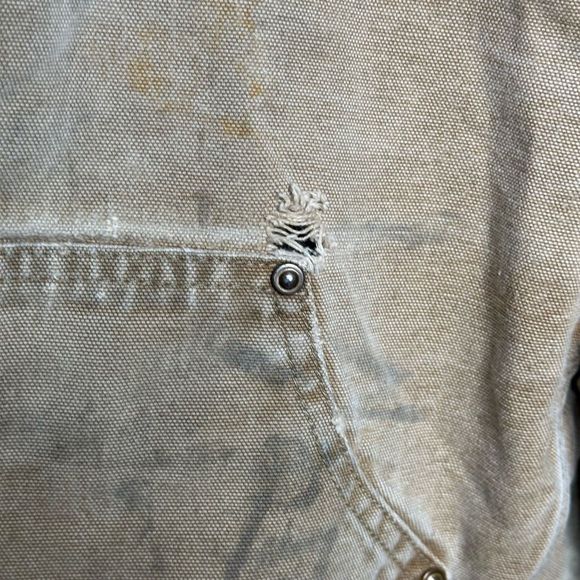 Carhartt Double Knee Canvas Duck Pants Tan Dungaree Fit Made in USA - Picture 4 of 8